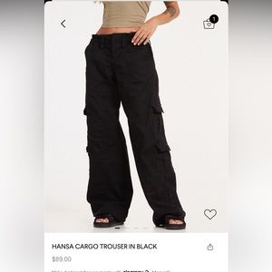 Motel rocks has a cargo trouser in black. Never worn. Tag still on them!
